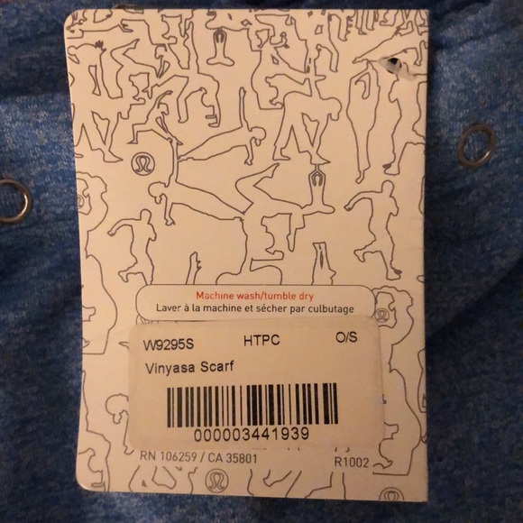 NWT Lululemon Vinyasa Scarf Blue RULU Heathered Porcelain (Reversible) - Picture 8 of 13